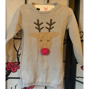 Holiday Reindeer Sweater Dress